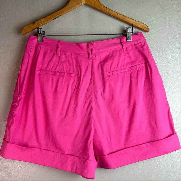 Rag & Bone Magenta Ivy Pleated Linen Short Sz 12 - Picture 5 of 9